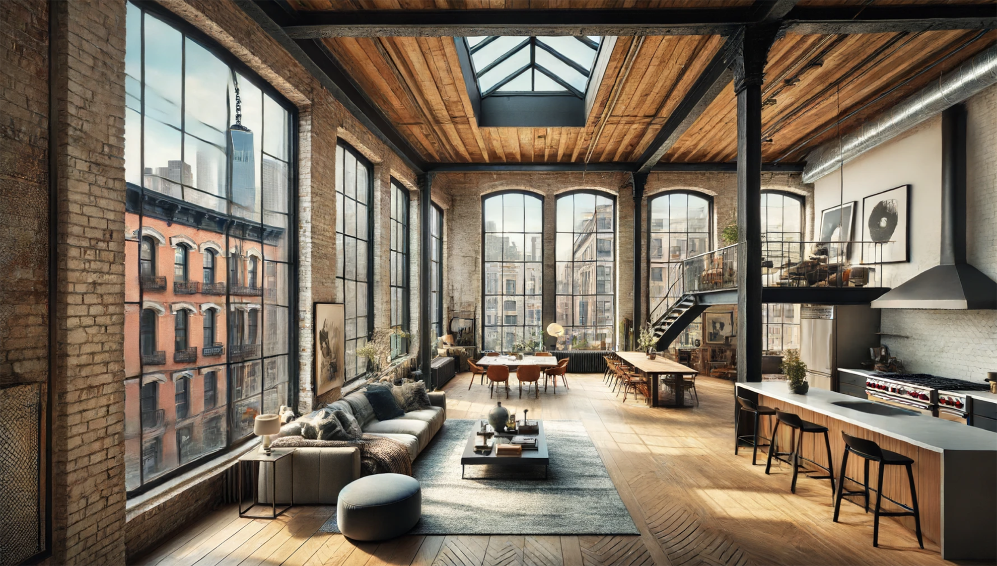 NYC loft apartment, AI generated