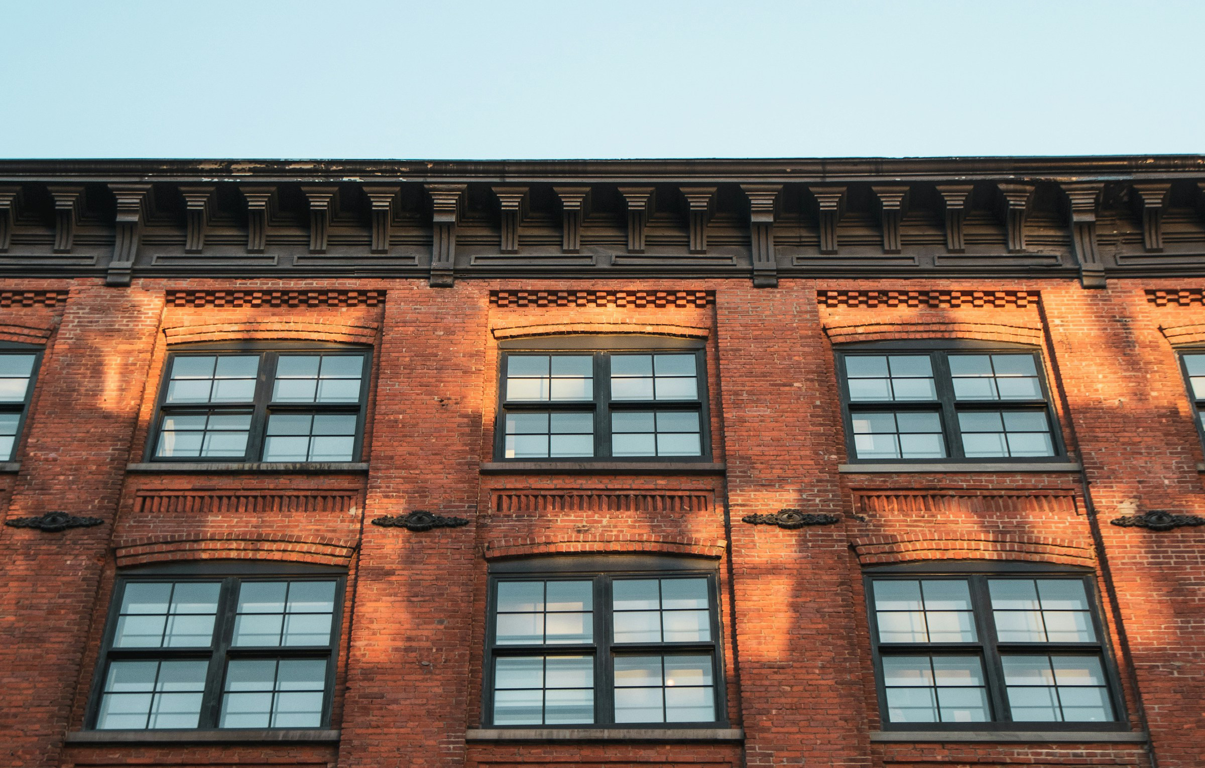 New York City brick apartment building windows