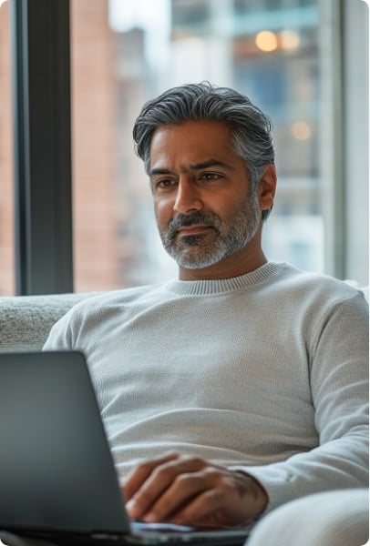 Man looking at computer